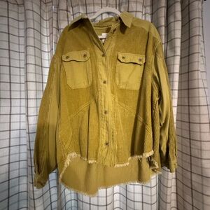 Mustard Corduroy Button-Up Shirt